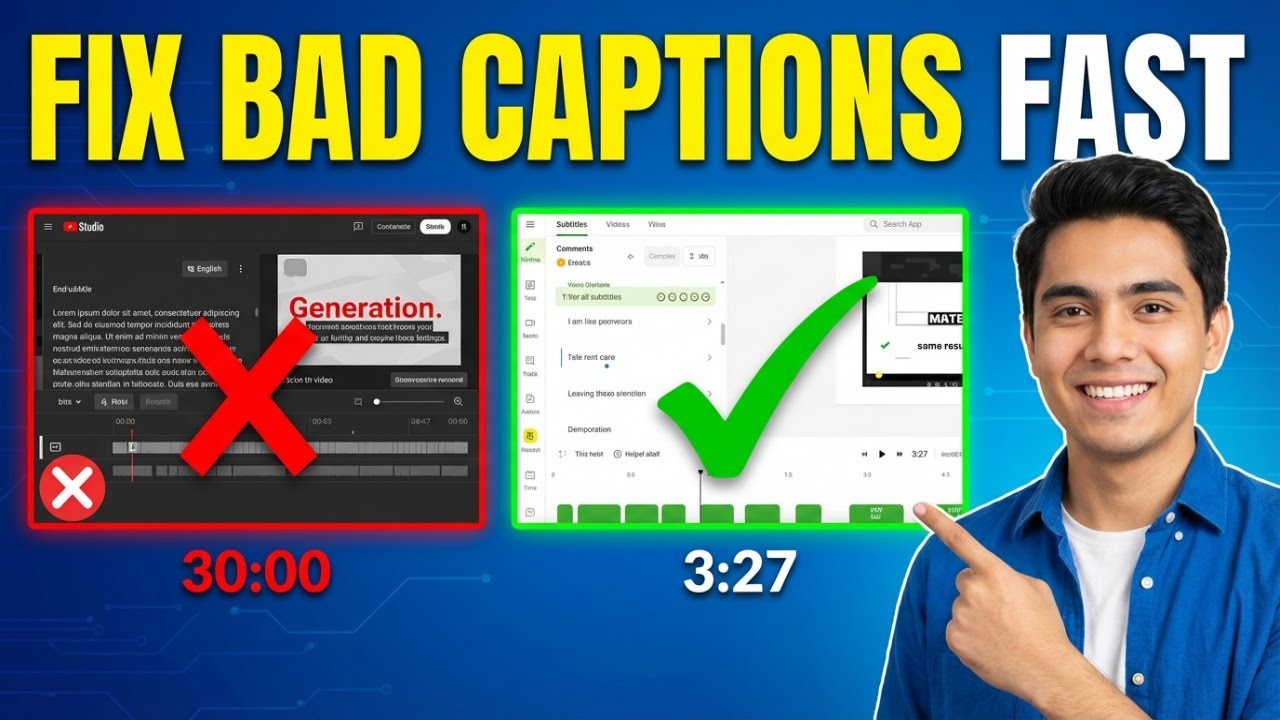 Fix YouTube captions after uploading in YouTube Studio